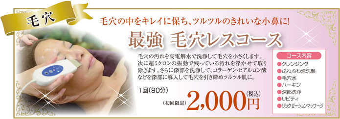 最強 毛穴レスコース